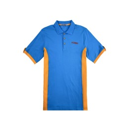 Customized Short Sleeve Polo Shirt Customized Embroidered Blue Hit Yellow Hem Slit Polo Shirt Contrast Color Button Polo Shirt Store P1396 Customized Short Sleeve Polo Shirt Customized Embroidered Blue Hit Yellow Hem Slit Polo Shirt Contrast Color Button Polo Shirt Store P1396